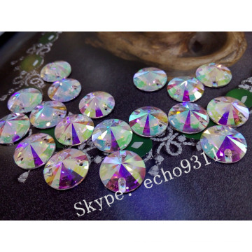 High Quality Ab Crystal Sew on Garment Stones Round Shape (DZ-1041)